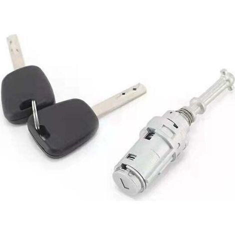 Serrure de porte gauche, cylindre, 2 clé, Convient pour le cylindre de serrure de porte Citroën C2 C3 cylindre de serrure de porte triomphal pièces automobiles (1/5)