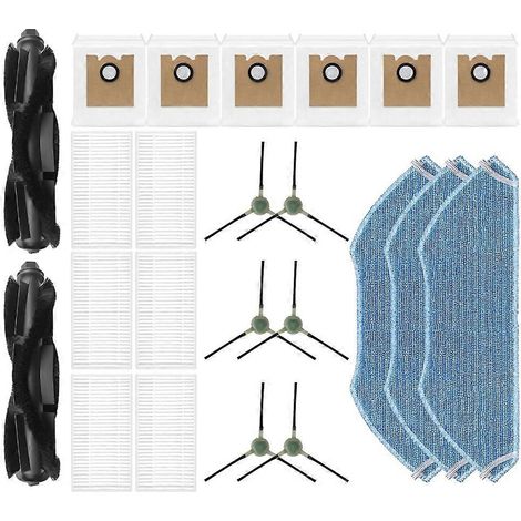 pour Lefant M2 Pro/M2S Pro, 2 brosses rouleaux, 6 brosses latérales, 6 filtres HEPA, 3 serpillières, 6 sacs poussière (1/5)