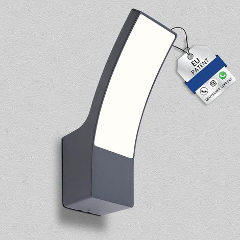 LED-Außenwandleuchte – 1 Stück – Mattschwarzes Aluminium – Wasserdicht (IP65) – Für Garten, Terrasse und Eingangsbereich – 24 x 16 x 8 cm (1/4)