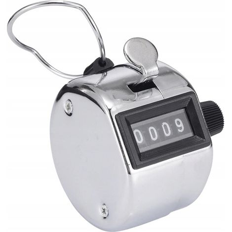 Compteur mécanique, KkvoGmle, à clic, affichage à 4 chiffres, bouton de réinitialisation, argent (1/5)