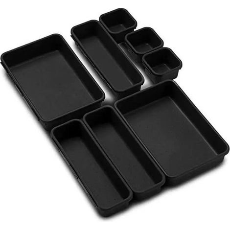 Organizzatore per cassetti - 8 pezzi - sistema di archiviazione - organizzatore per cassetti - cassetto - comò - divisorio per cassetti da ufficio - comò - cucina - bagno - B (1/5)