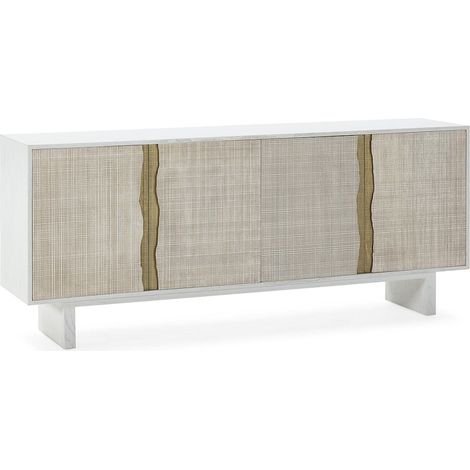 Buffet élégance cèdre blanc et doré - Blanc cèdre avec touches dorées (1/5)