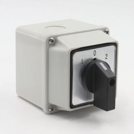 FENOPLASTICAInterrupteur rotatif universel SZW26-20/D202.2D avec interrupteur principal extérieur LW28-20/4, 660 V, 20 A, ON-OFF, 3 positions, 2 phases, 8 bornes (1/5)