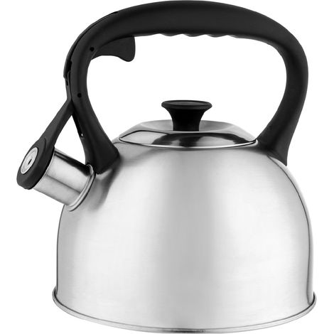 Bouilloire Inox (2,1 l) I Bouilloire Sifflante ONDA I Poignée en Nylon I Couvercle Amovible I Bouilloire Induction, Gaz I Pour Thé et Café I Sifflement Automatique I Couleur: Argent (1/5)