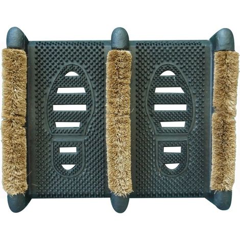 Gummistiefel-Abstreifer Teppich aus Kautschuk und Kokos 33x39cm - Btb