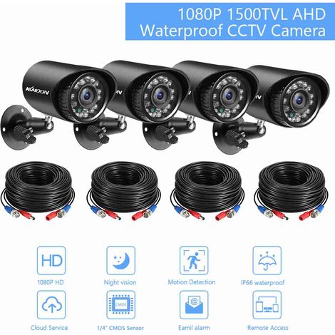 Caméra de sécurité 1080P, 24 voyants infrarouges, détection de mouvement, kit de surveillance pour foyer (1/5)