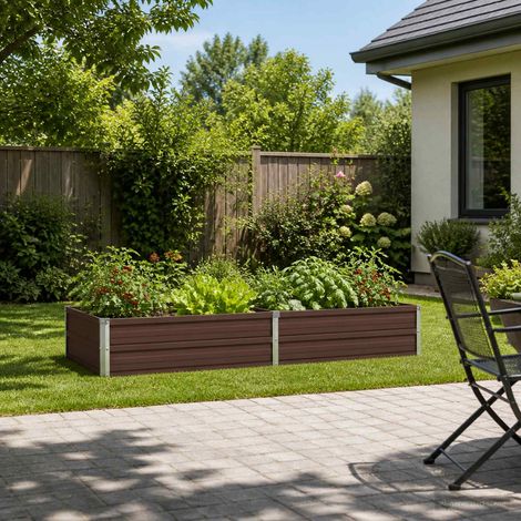 vidaXL Cama de Jardín Elevada Marrón 160 x 80 x 24 cm (1/4)