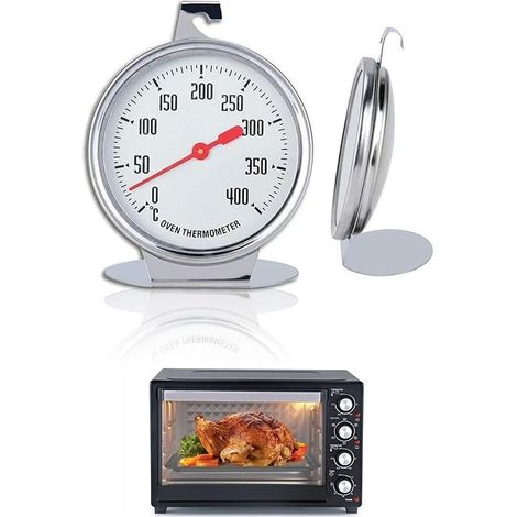 Thermomètre de Cuisson Acier Inoxydable 400° pour Suspendre ou Poser dans le Four (1/5)