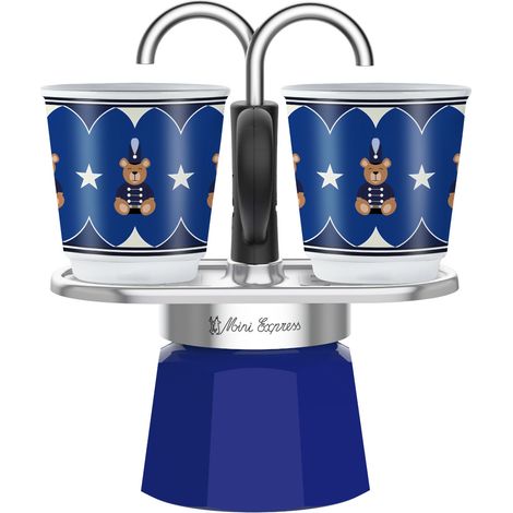 Bialetti 0005349 Caffettiera manuale Moka Nero Blu Acciaio inox