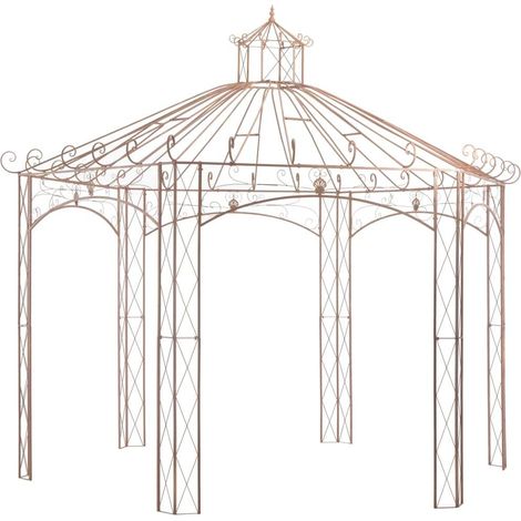 Pérgola de jardín marrón antiguo 4 m hierro vidaXL