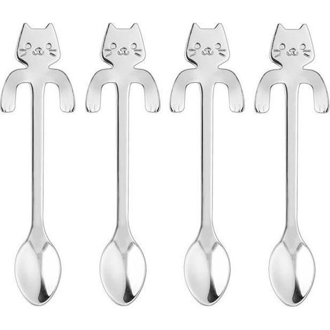 Lot Cuilleres Chat à Café Originales Dessert (1/4)