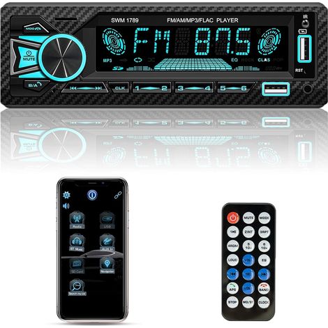5.1 double kit mains libres Bluetooth, radio de voiture FM et Am, auto orten und finden, lecteur de voiture Din mp3 pour iOS et Android 1, 2usb / sd / TF / aux / charge rapide / SWC, 30 émetteurs (1/5)