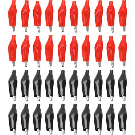 Pinces de test rouge et noir antirouille, connecteur électrique sensible pour batterie, avec capuchon isolant de protection (1/5)
