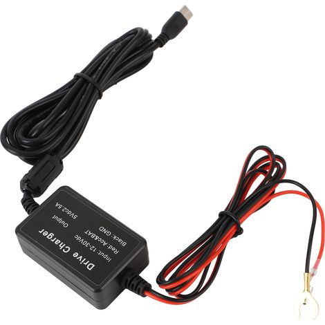 12V/30V-auf-5V-Dashcam-Verkabelungssatz, Unterspannungsschutz, festverdrahtetes USB-Typ-C-Kabel für GPS-Stromversorgung, Radarwarner (1/5)