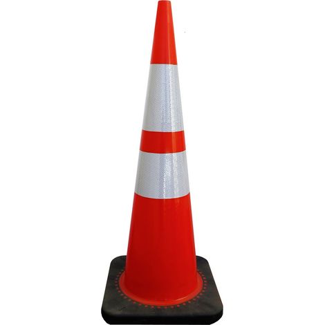 PROVOST - Cône de signalisation Provost - Classe 2, 2 bandes réfléchissantes, hauteur 90 cm, PVC orange