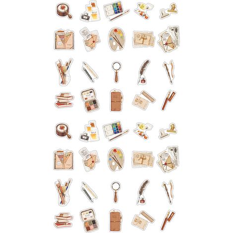 Infeel.Me PET Stickers - Série Agenda Quotidien, Stickers Décoratifs et Frais pour Journal, 40 Pièces, Maison de Livres et de Peinture (1/5)