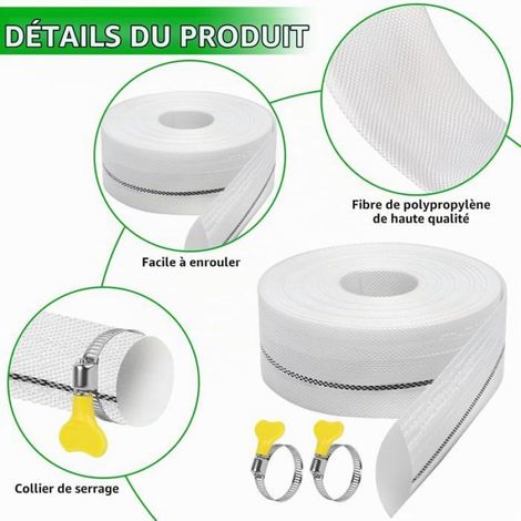 Tuyau Plat Refoulement 1 1/4, 32Mm X 10M Tuyau De Refoulement Plat Avec 2 Clips Pour Pompe Submersibles Pompes À Eau Sale (1/5)