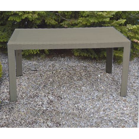 TAVOLO RESINA RETTANG. """URANO""" TORTORA SIMILRATTAN 140X80X72H CM