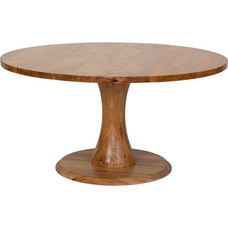 Mesa de comedor de madera marrón claro 150x150x77h cm