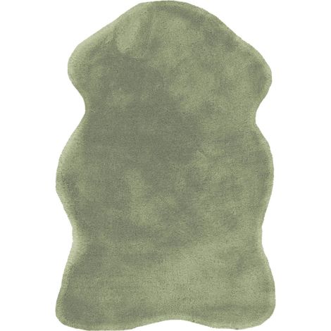 Tapis imitation peau de lapin menthe doux tufté - Vert menthe pastel doux (1/3)