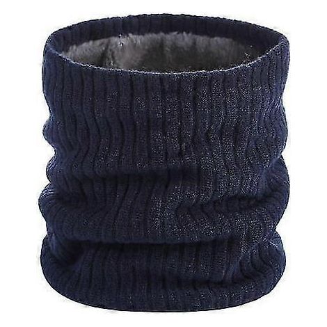 Cache-cou d'hiver pour hommes et femmes, écharpe polaire chaude et épaisse, idéale pour le sport et le ski.-Dark Blue