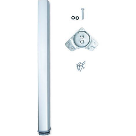 Emuca Pied pour table, carré, réglable 830 - 850 mm, Aluminium, Anodisé mat - talla (1/4)