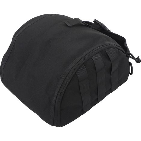 Sac de rangement pour casque de camping en toile anti-rayures, réglable, noir (1/5)