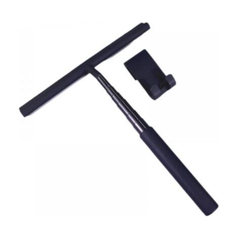 Shower scraper for floor, black long handle shower scraper, telescopic handle shower scraper 26.5-92.7 cm, professional window scraper, bathroom shower scraper (1/5)