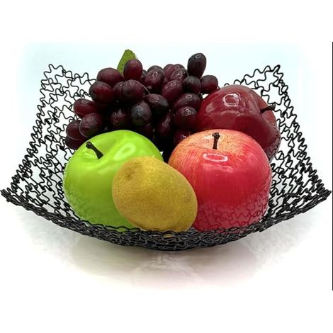 Corbeilles à Fruits Noirs moderne Panier en Métal 22,5 x 9,5 cm Pain (1/5)
