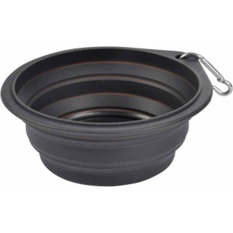 Gamelle Rétractable pour Chien "Voyage" 15cm Anthracite (1/3)