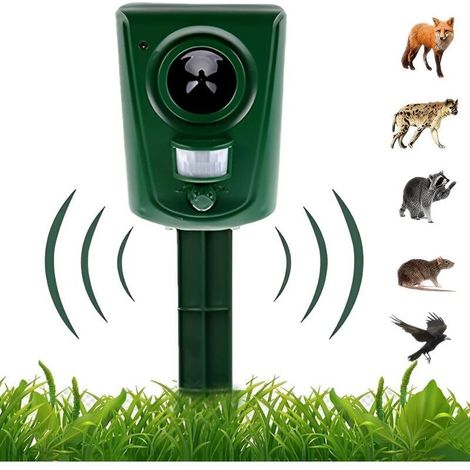 Répulsif à ultrasons pour chats – Fonctionne sur piles – Étanche – Détecteur de mouvement pour une utilisation extérieure, convient pour le jardin, la cour, les champs, la ferme, les chiens, les oisea (1/4)
