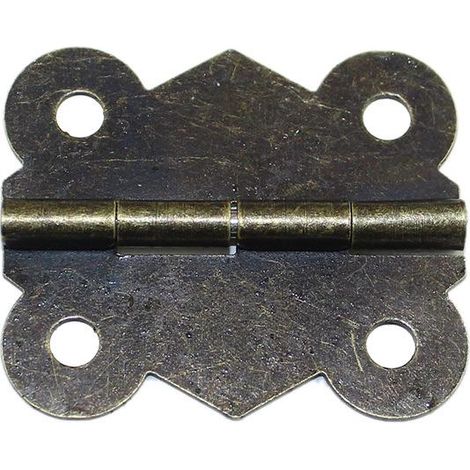 Mini charnières vintage - 20 pièces Charnière en forme de papillon adaptée à une petite boîte en bois pour boîte à bijoux, bronze, 25 x 20 mm GROOFOO (1/4)
