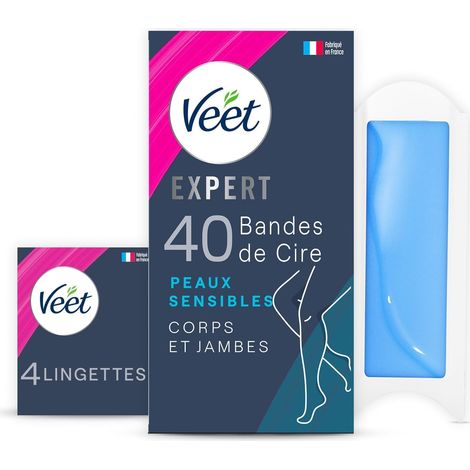 40 Bandes de Cire Froide Corps & Jambes - Peaux Sensibles - Finition Parfaite - Epilation Longue Durée (1/5)