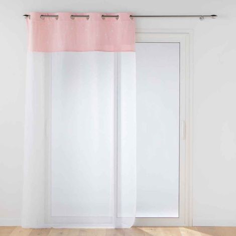 Rideau Voilage Phosphorescent "Moonlight" 140x280cm Rose (1/5)