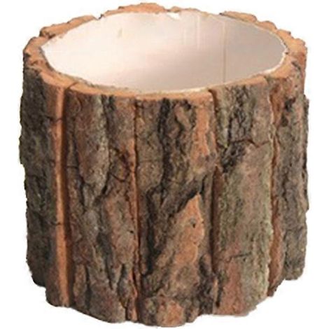 Vintage-Blumentopf aus Holz, Tischblumentöpfe, Gartenpflanzgefäße, Baumrinden-Sukkulenten-Pflanzgefäß, Behälter, Landhausvase