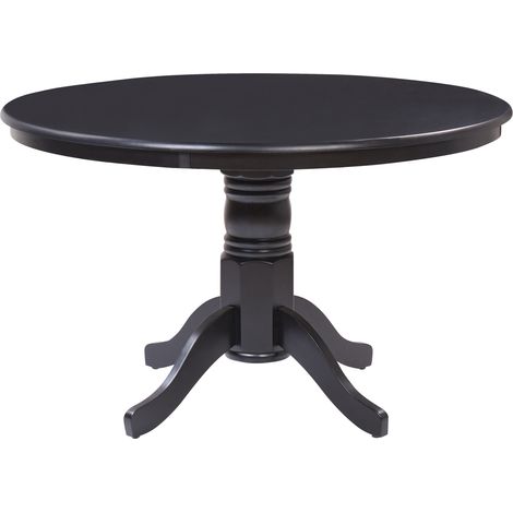 Mesa de comedor redonda vintage con pedestal de madera negro 120 cm Akron (1/5)