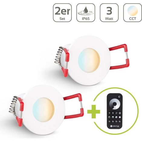 Einbaustrahler Mini Livorno 3W CCT 2700K-6500K IP65 - Farbe: weiß - Anzahl: 2x (1/5)