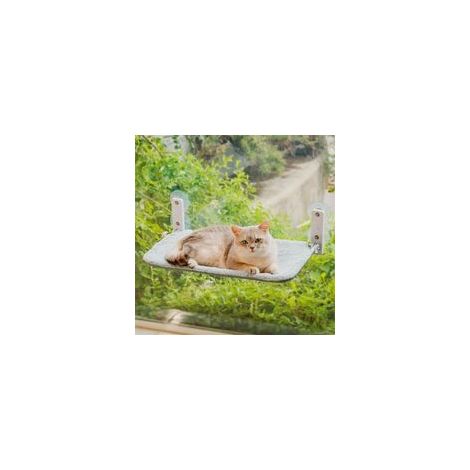 Hamac Chat Fenetre Confort aTapis Réversible et Lavable - 52x30cm Hamac pour Chat Lit Fenetre Structure Métallique Robuste Supporte 18kg (1/5)
