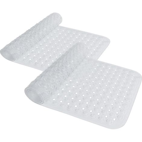 Badewannenmatte rutschfest 100x40cm, 2 Stück, BPA-frei, maschinenwaschbar, transparent (1/5)