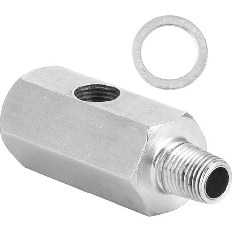 Connecteur en acier inoxydable en forme de té BSPT 1/8 pouce vers adaptateur NPT pour capteur de pression d'huile, destiné aux conduites d'alimentation en huile du turbocompresseur. (1/5)