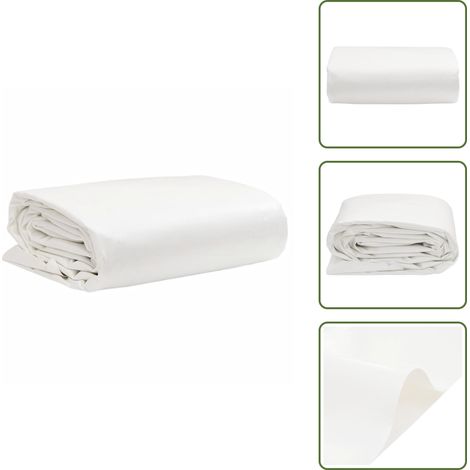 The Living Store Telone Bianco 3,5x5 m 650 g/m² - Copertura per mobili