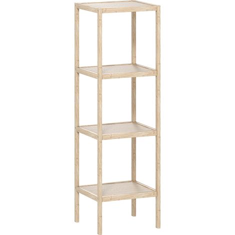 HOMCOM Mobile da Bagno Moderno a 4 Livelli in Bambù 33x31x110 cm color Legno