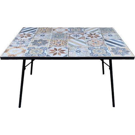 TAVOLI MAIOLICHE BLUES 120X80H75CM