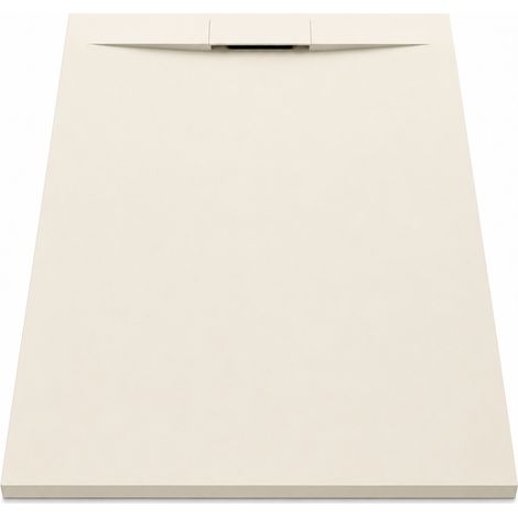 Plato de Ducha de Resina Antideslizante  100x80  Incluye Válvula Oculta de Desagüe y Rejilla  Color Beige RAL 1013