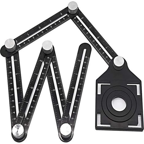 Winkelvorlage Werkzeug, Aluminiumlegierung Winkellineal, Multi-Winkel-Lineal, geeignet für Designer, Handwerker, Bauarbeiter, Kunsthandwerker (1/4)
