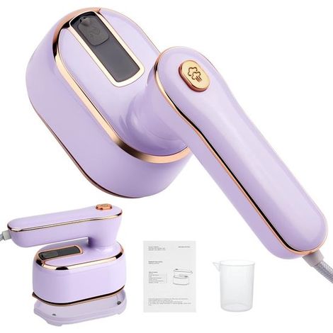 Fer à vapeur mini, 1000 W, pliable, portable et idéal pour les voyages. Réservoir d'eau de 100 ml. Repassage à sec et humide. Fonction vapeur. Petit format, parfait pour la maison et les déplacements. (1/5)