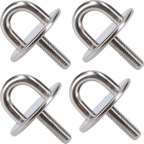 BEBUSINGOTO 4er-Pack Edelstahl-Rundankerringe, M6-Gewinde