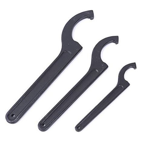 1x Clé à crochet réglable 28-32mm, clés à ergot, clé tricoise universelle, pour la fixation ou le démontage des écrous ronds et des couvercles de compteurs d'eau sur les machines-outils (1/5)