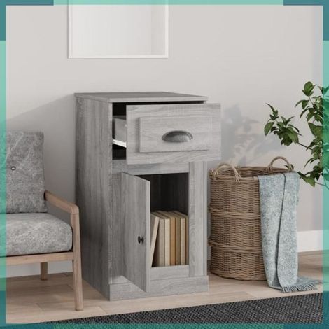 816484 Armoire latérale avec tiroir gris béton 40x50x75 cm (1/5)