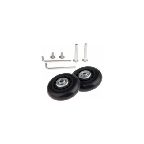 Ruote per valigie, ruote per bagagli, assi e rotelle, 2 rotelle di ricambio con assi con cuscinetti 70 x 24 mm - Ruote di ricambio per riparazione valigie - Crezuo